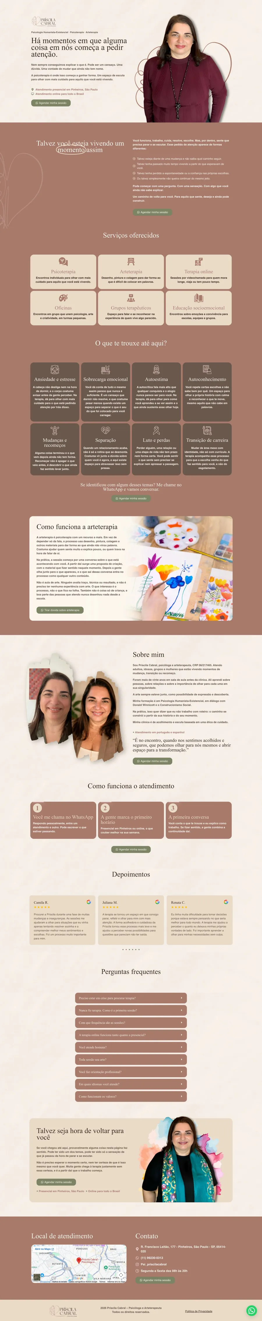 Site de Príscila Cabral, psicóloga clínica